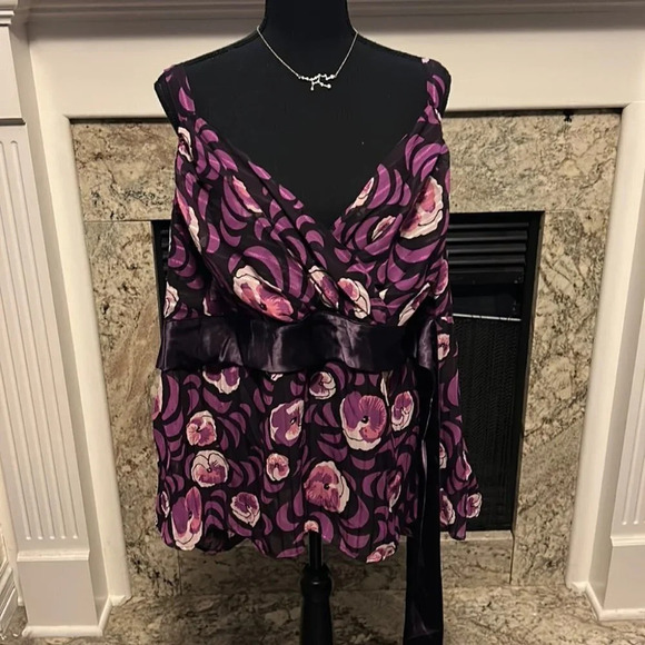 Lane Bryant Purple Floral Tank - Picture 1 of 4